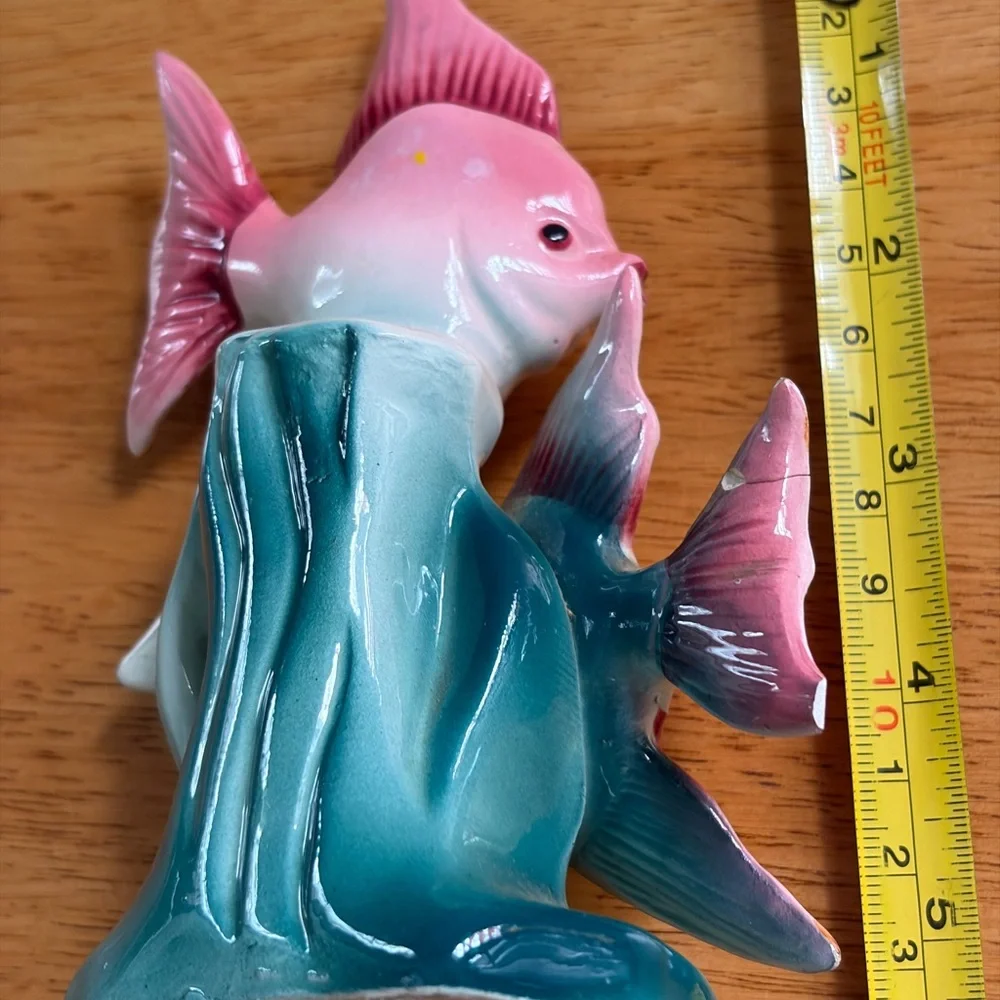 Vintage Nippon Yoko Boeki Pink Painted Angel Fish Figurine